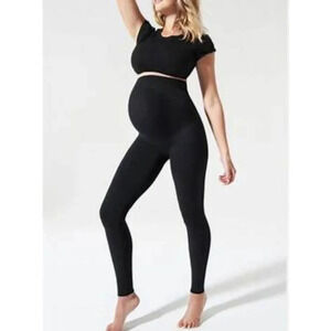 blanqi maternity belly support black leggings size Large